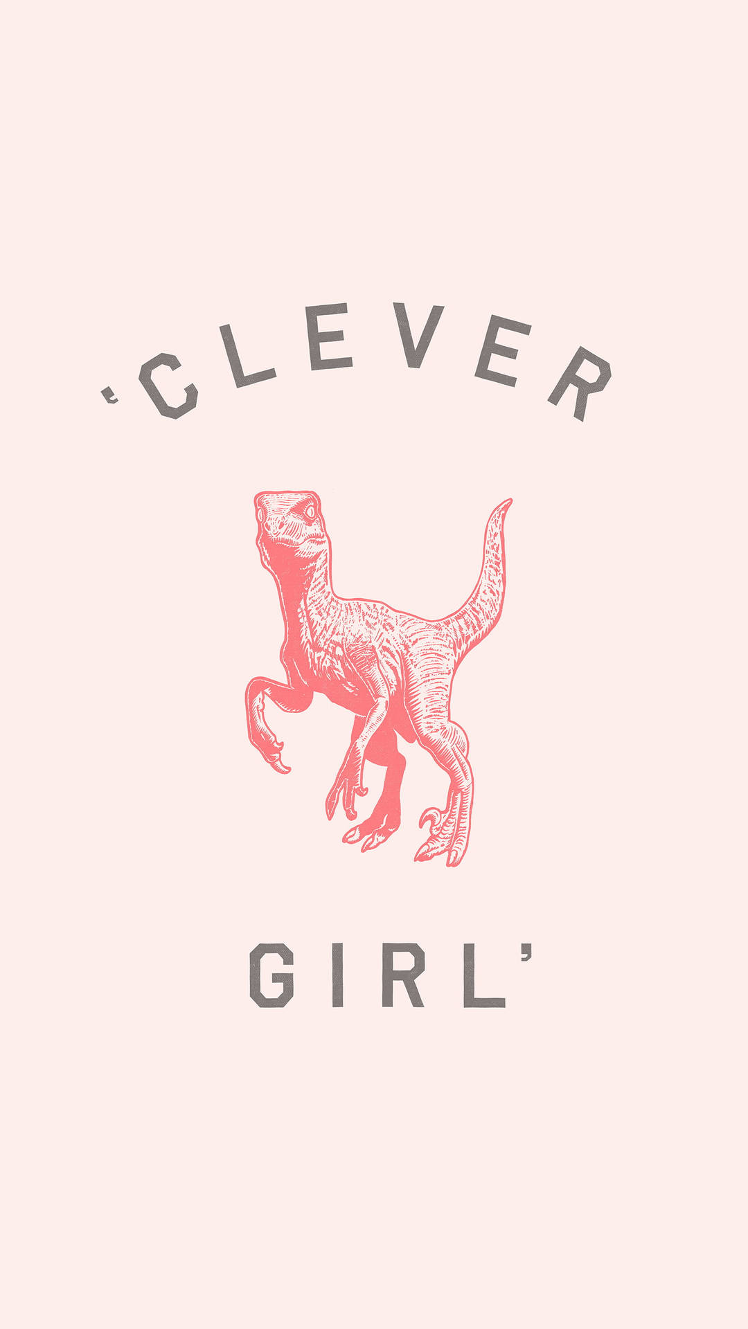 Cute Pink Dinosaur Clever Girl