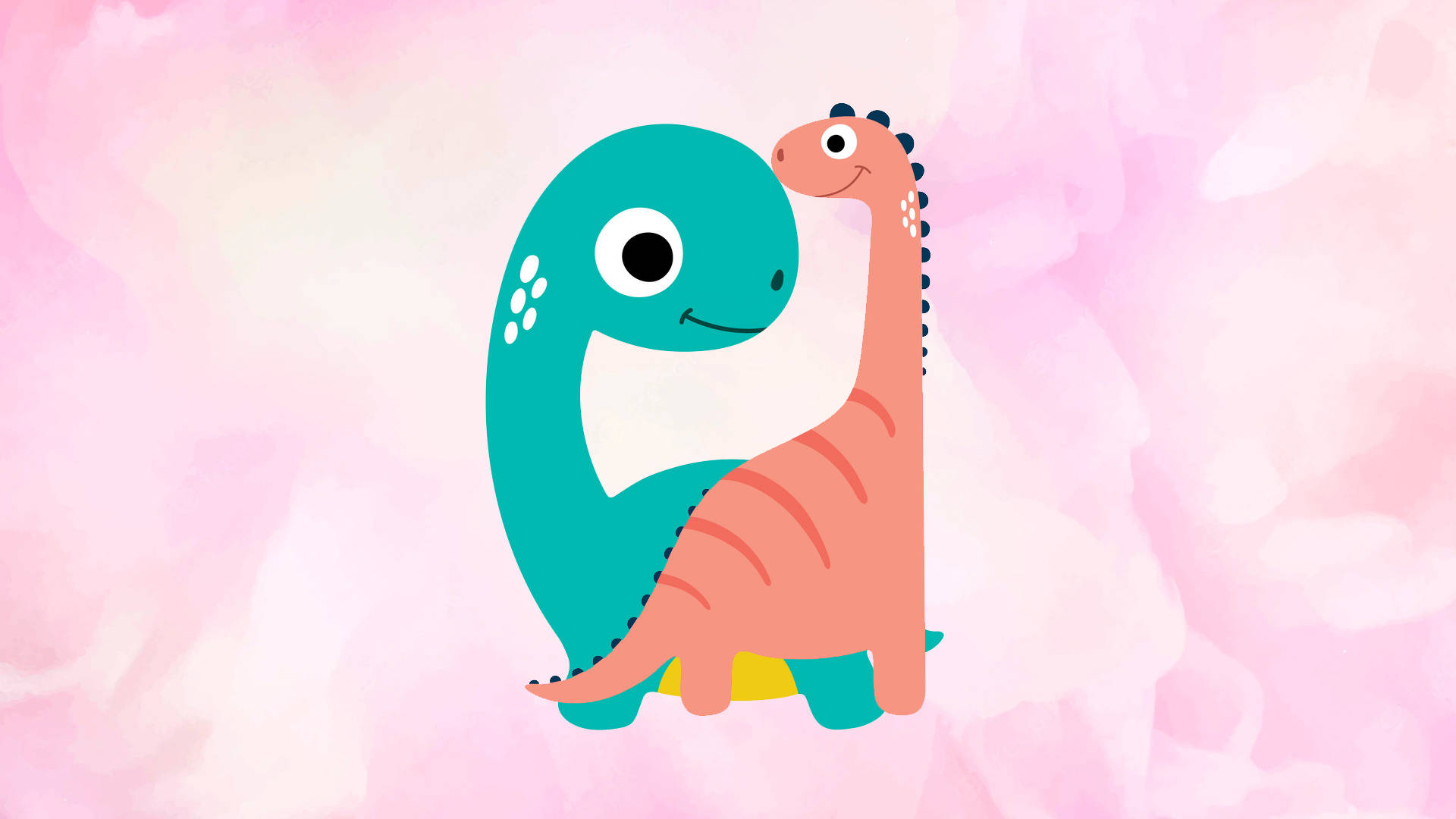 Cute Pink Dinosaur Close Friend