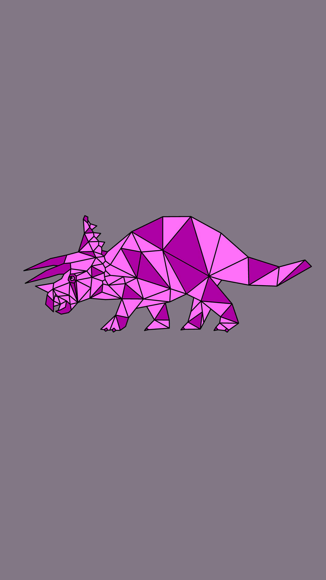 Cute Pink Dinosaur Geometric Styracosaurus