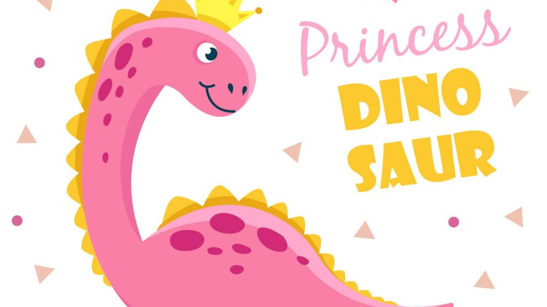 Cute Pink Dinosaur Golden Spikes Princess
