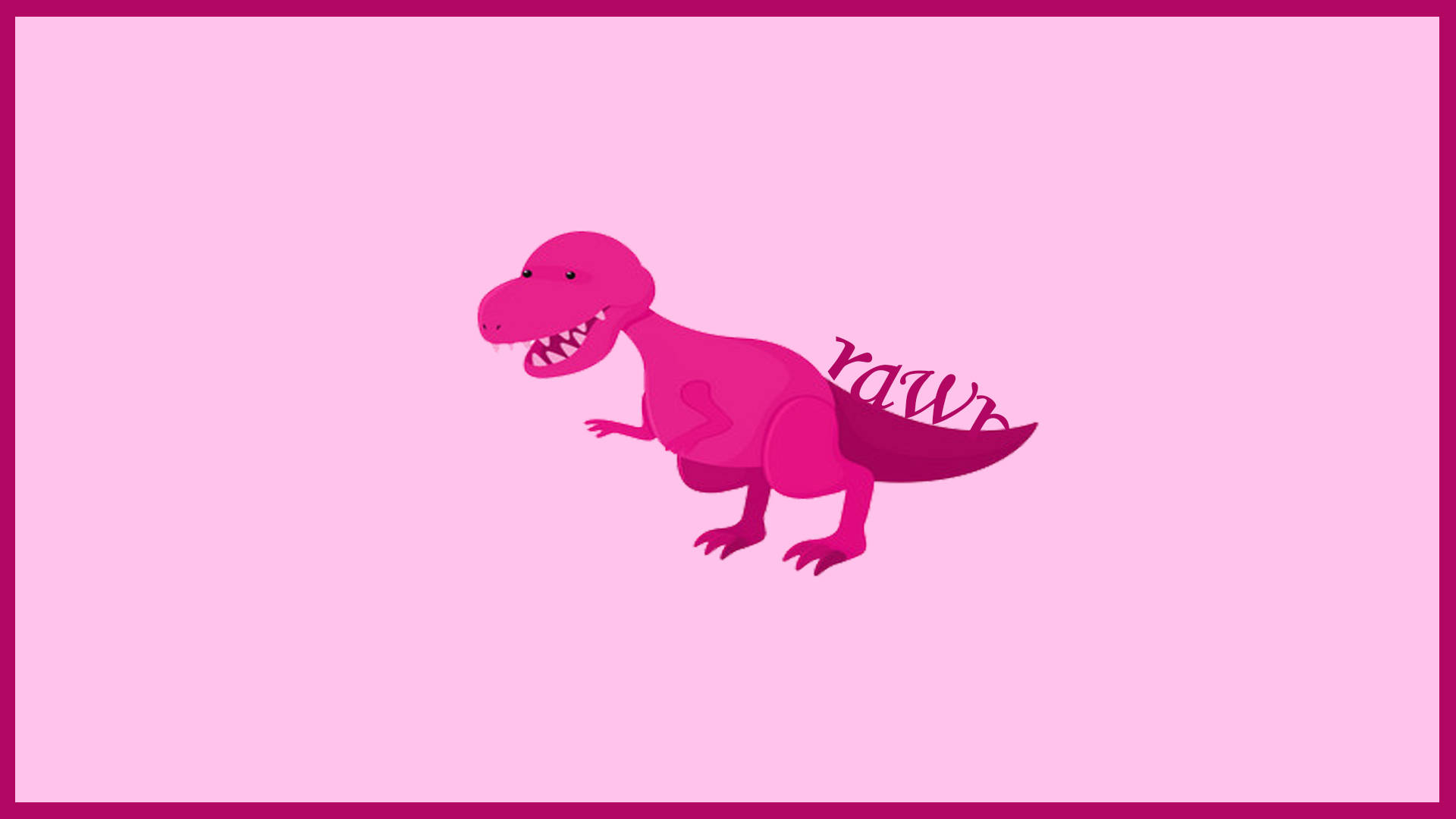 Cute Pink Dinosaur Rawr Tail Background