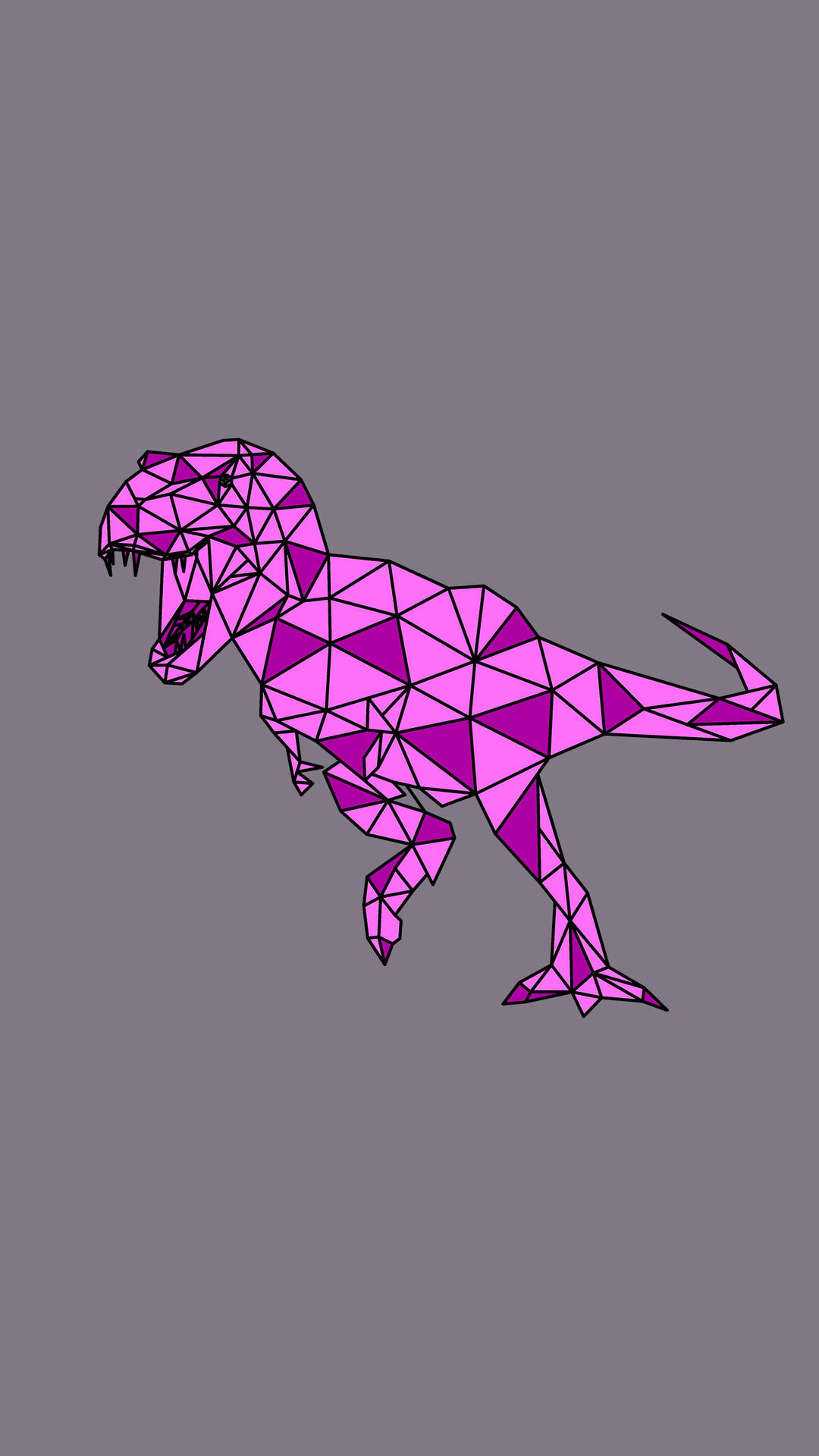 Cute Pink Dinosaur T-rex Geometric Vector