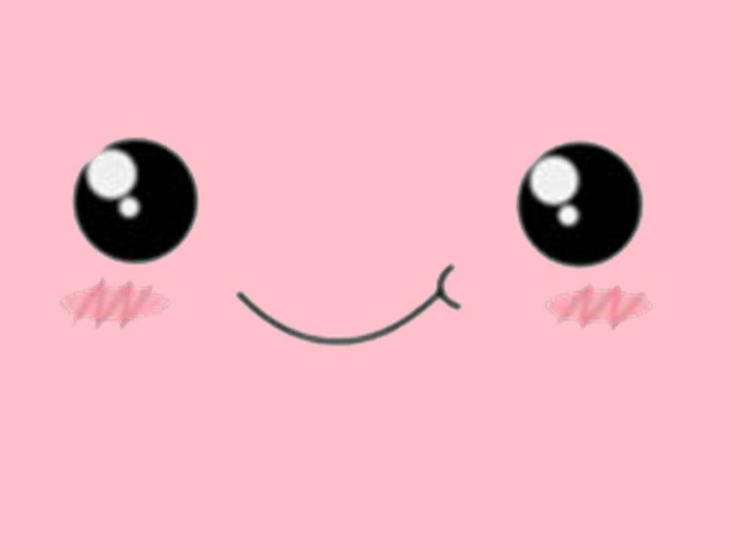 Cute Pink Face Kawaii Background