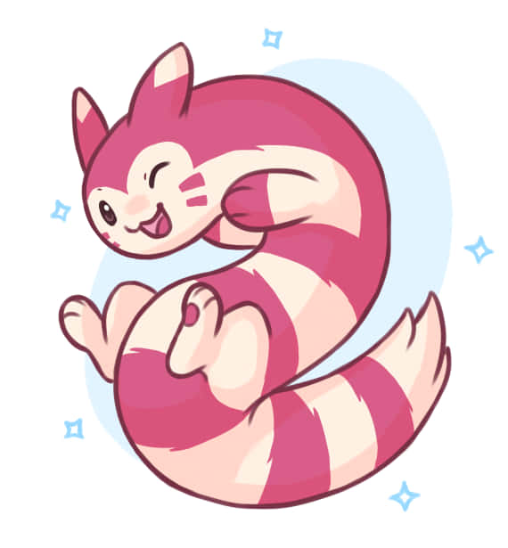 Cute Pink Furret Winking