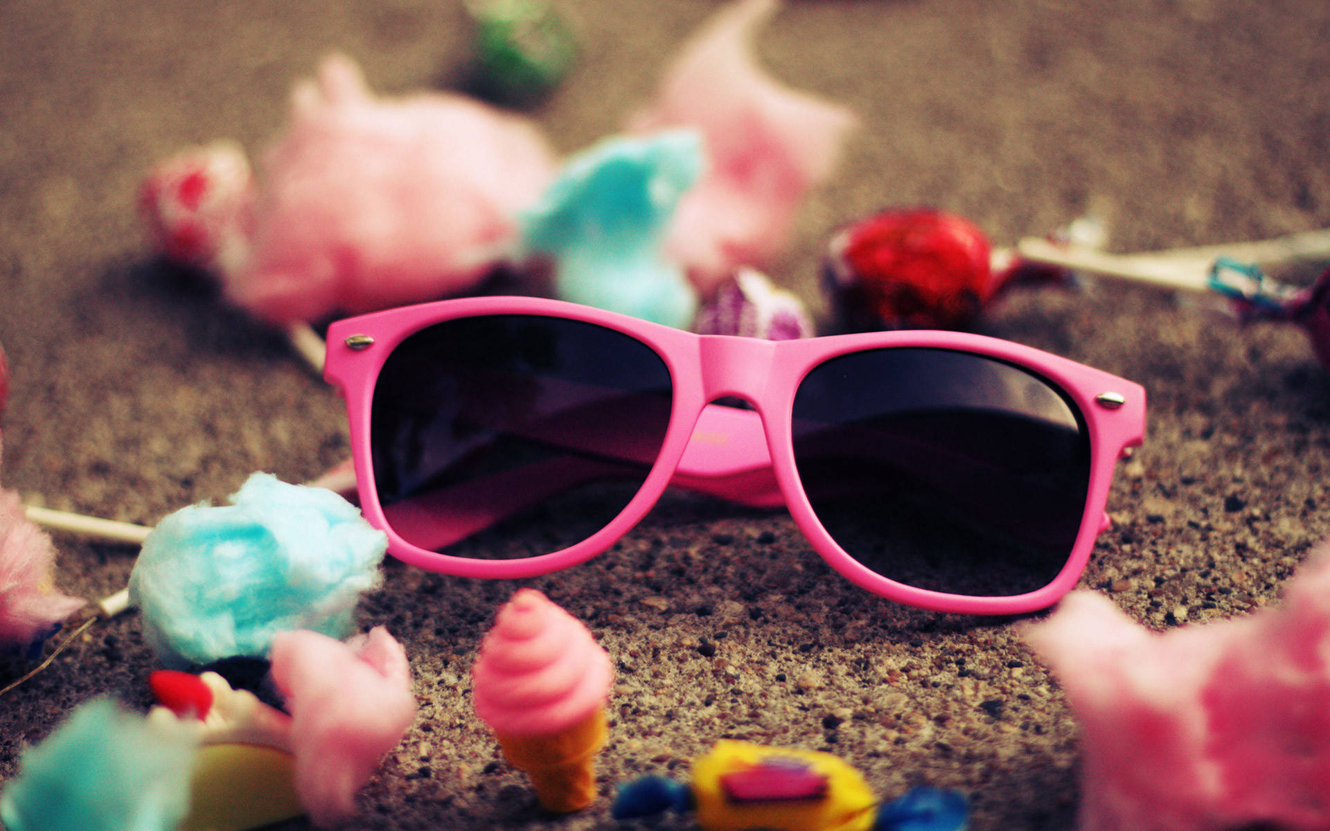 Cute Pink Girl Sunglasses Background