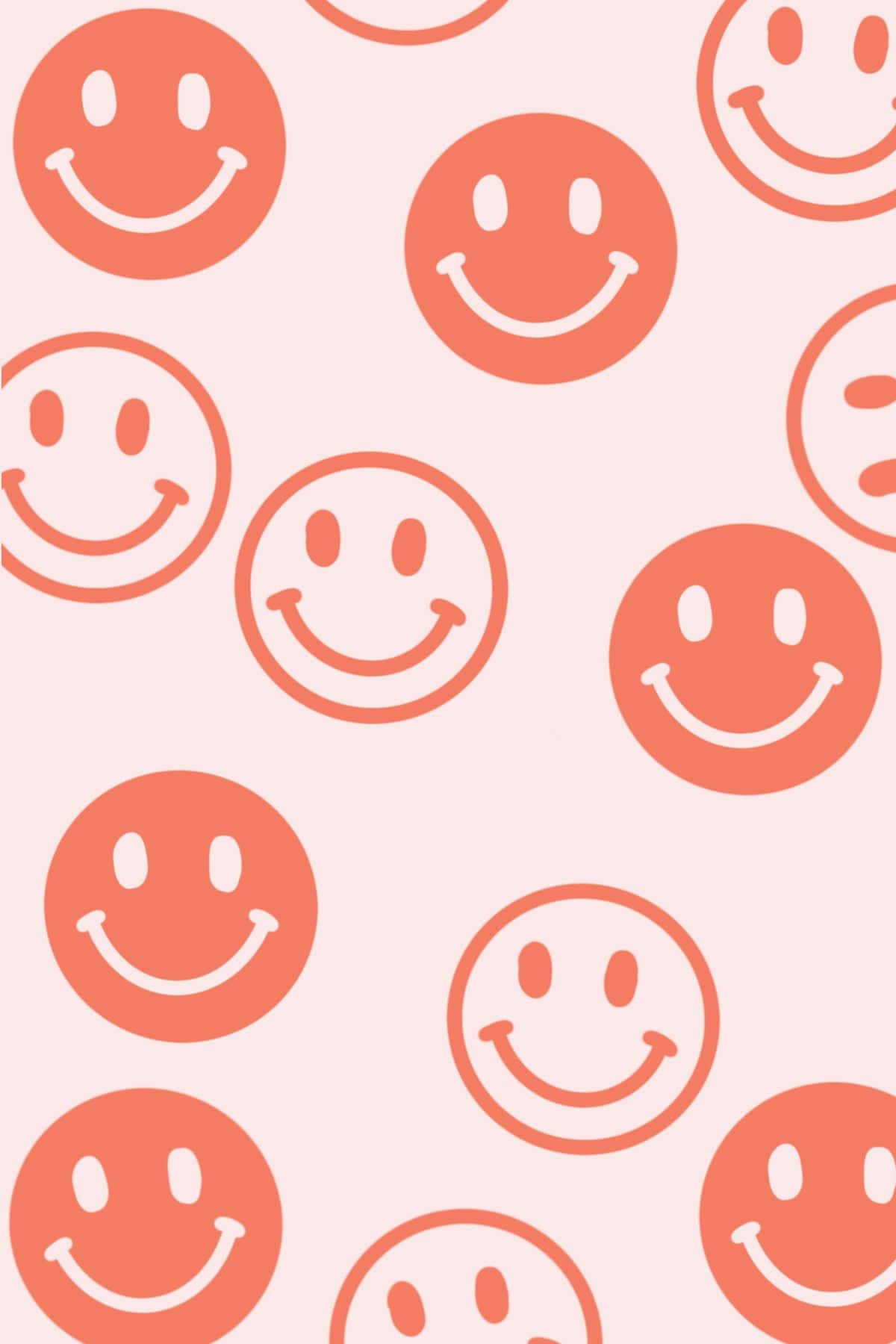 Cute Pink Happy Smile Face Background