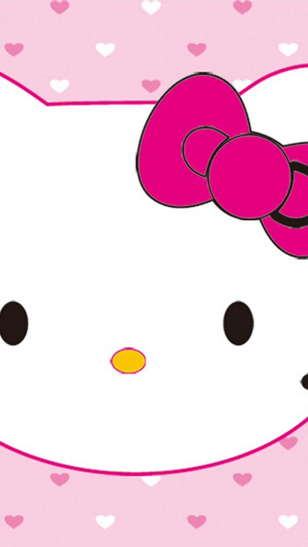 Cute Pink Hello Kitty Close-up Look Background