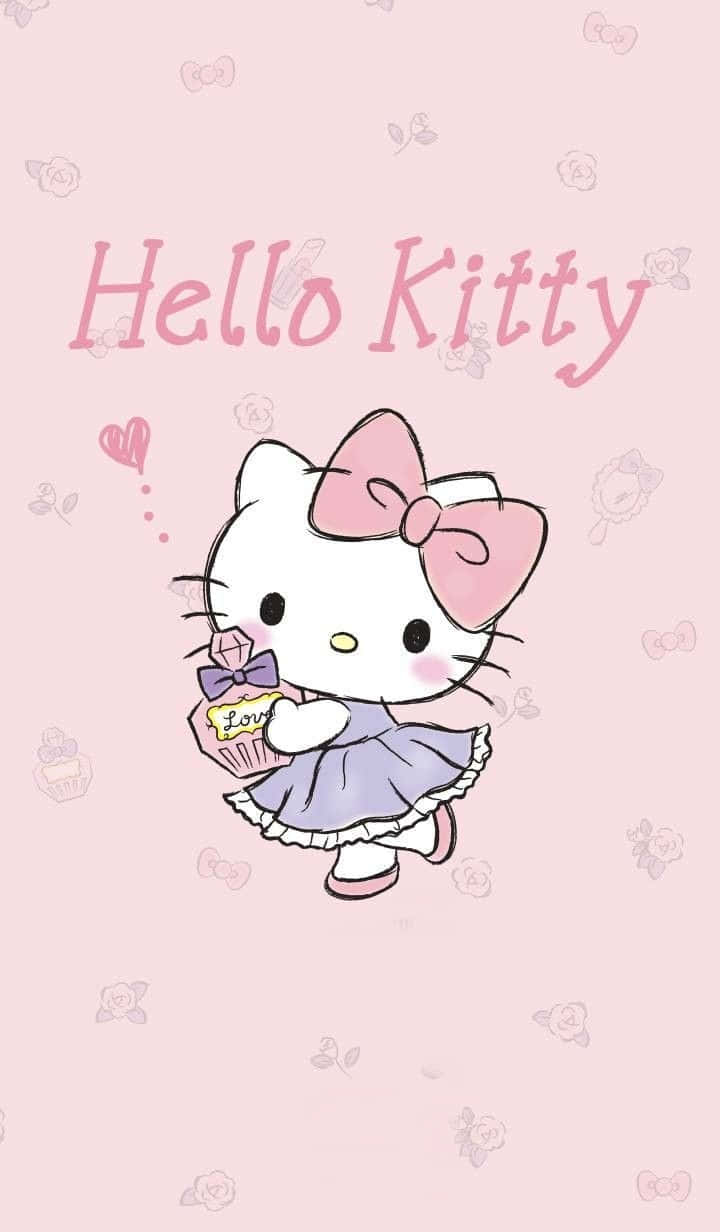 Cute Pink Hello Kitty Cologne Background