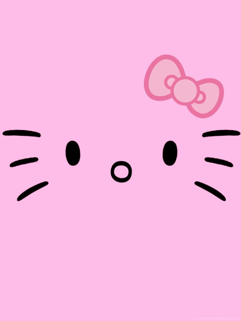 Cute Pink Hello Kitty Drawing Background