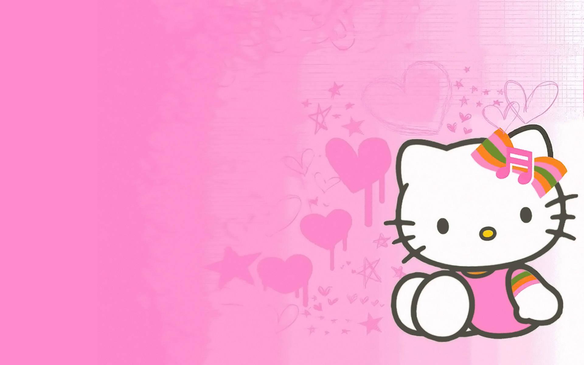 Cute Pink Hello Kitty Girl Background