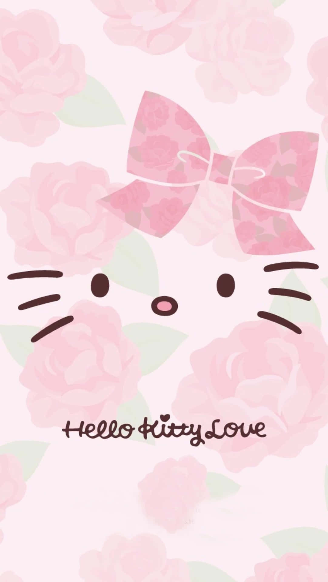 Cute Pink Hello Kitty Painted Portrait Background