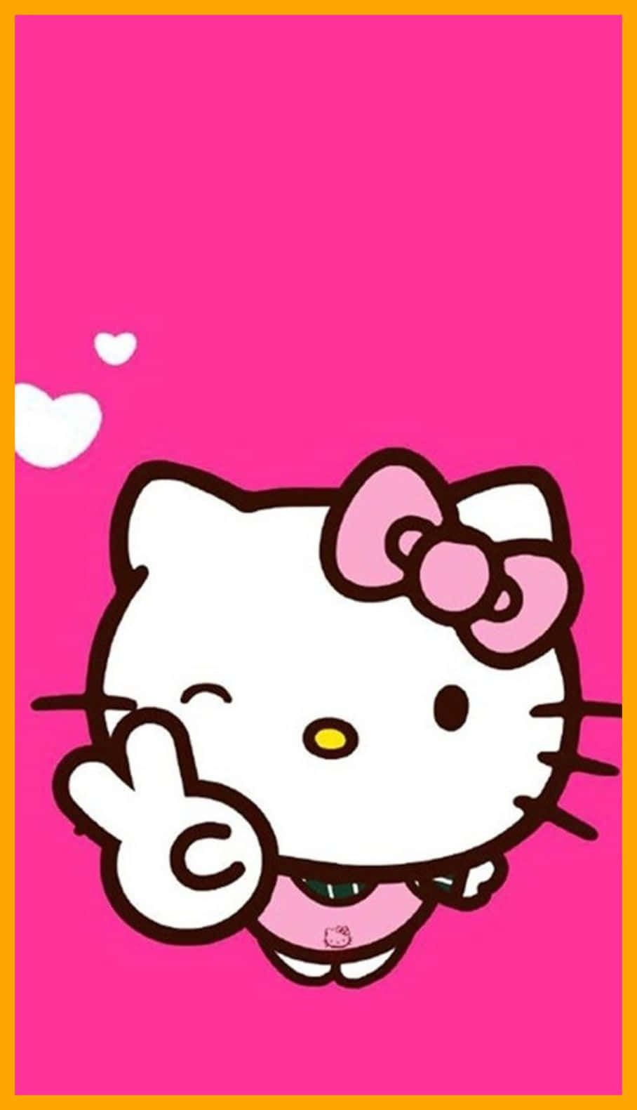 Cute Pink Hello Kitty Peace Sign Background