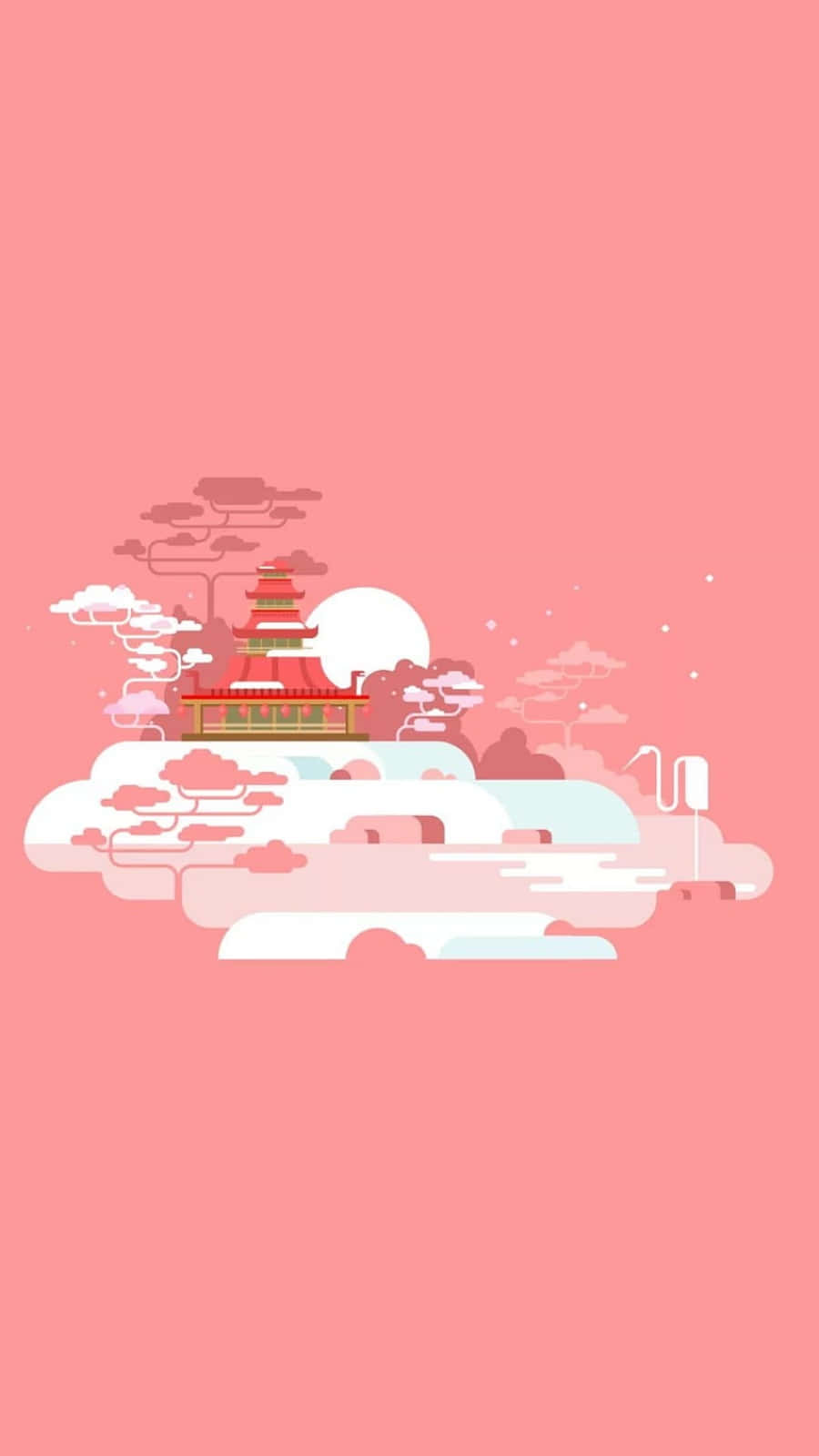 Cute Pink Japanese Minimalist Art