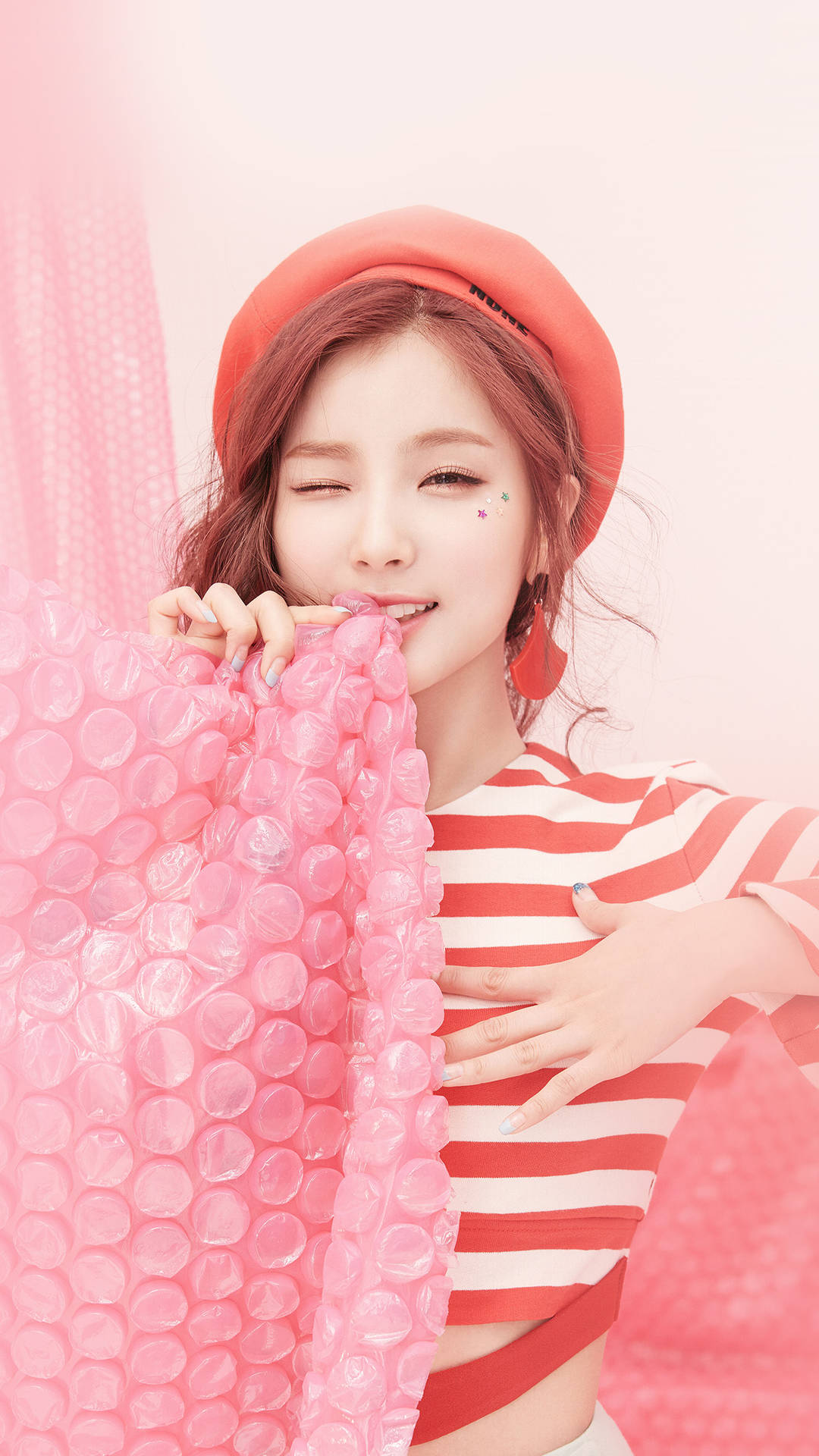 Cute Pink K-pop Girl Background