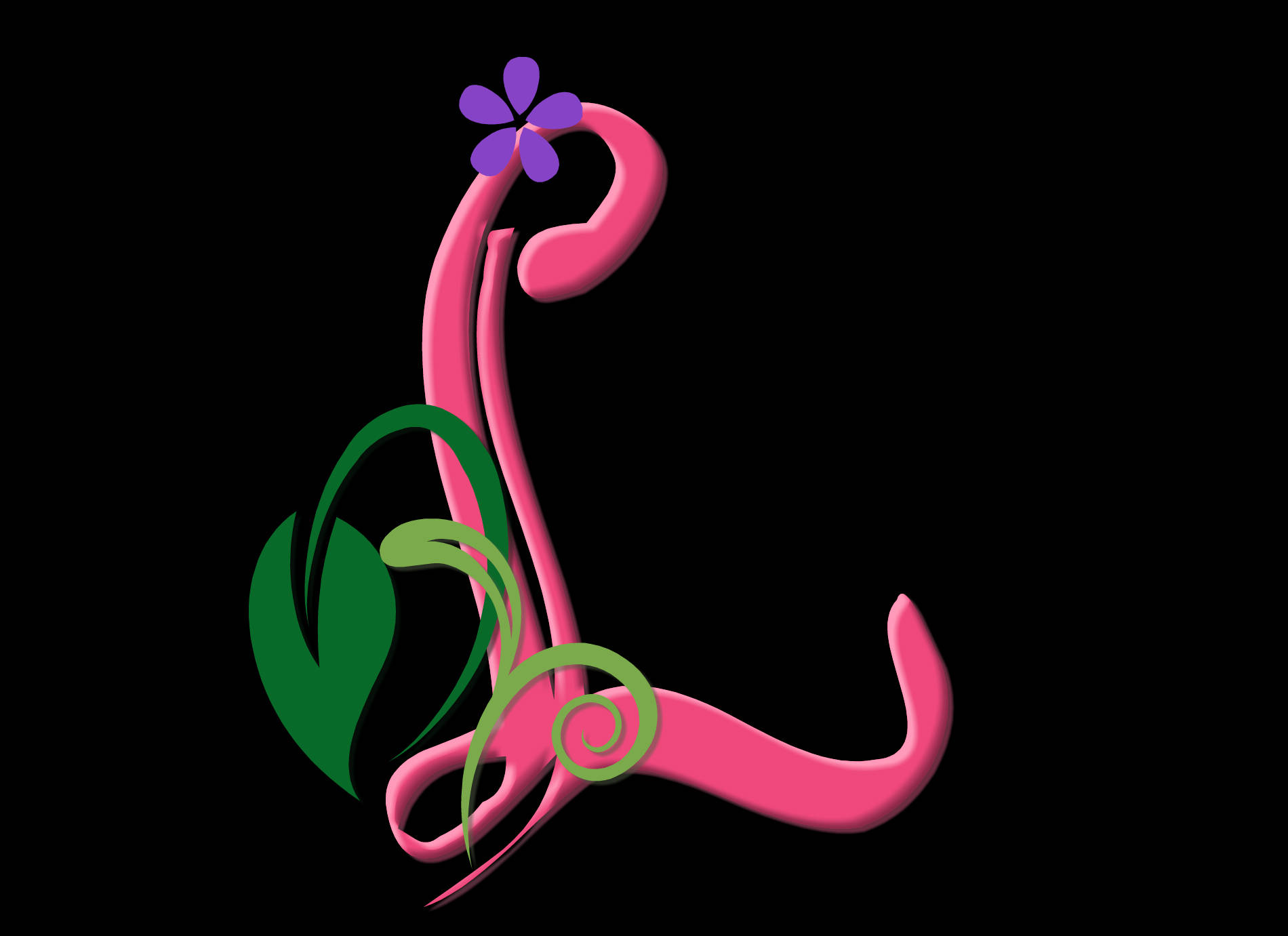 Cute Pink Letter L Background