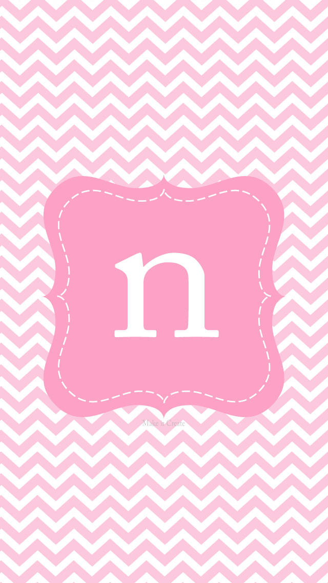 Cute Pink Letter N Background