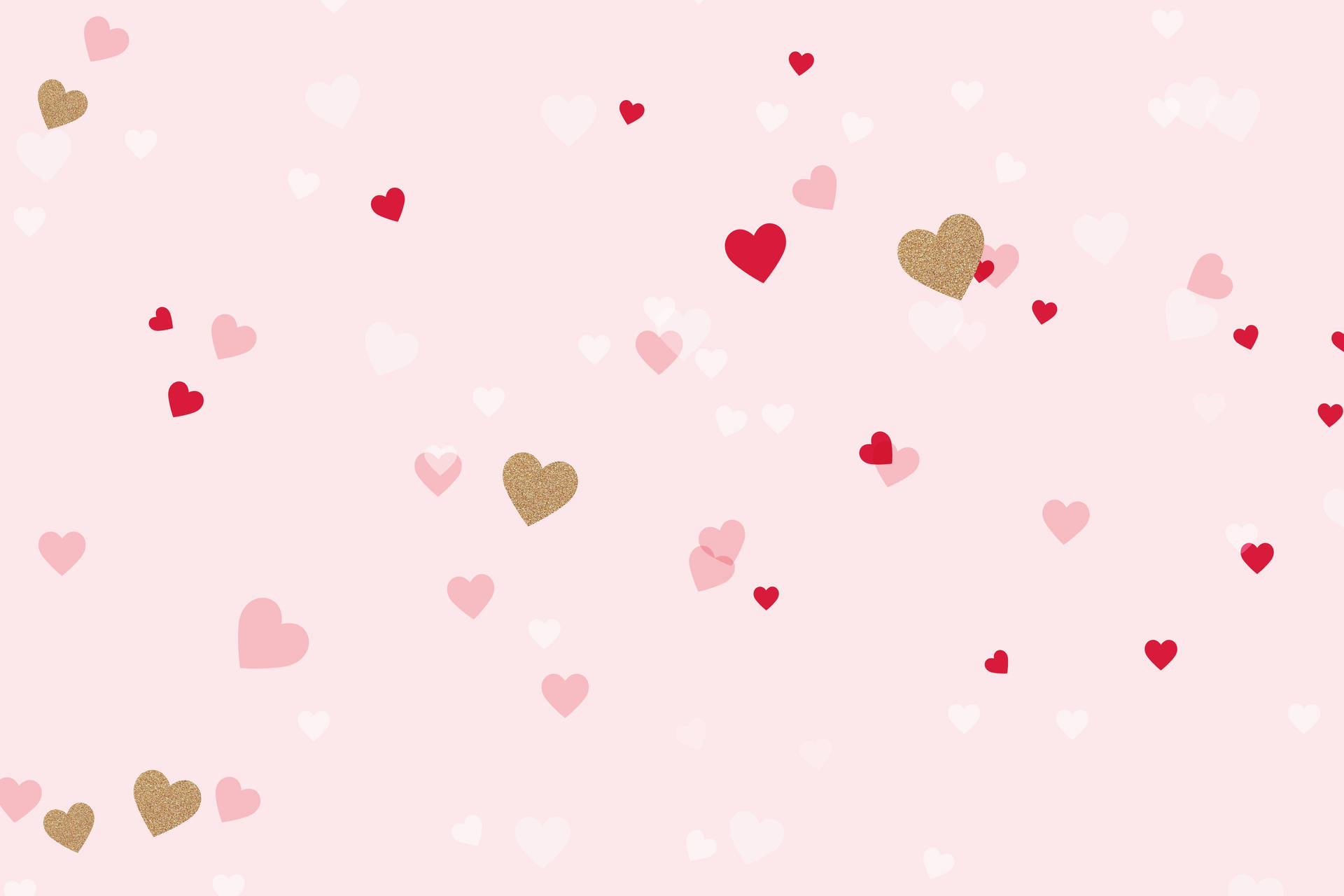 Cute Pink Red Hearts Background