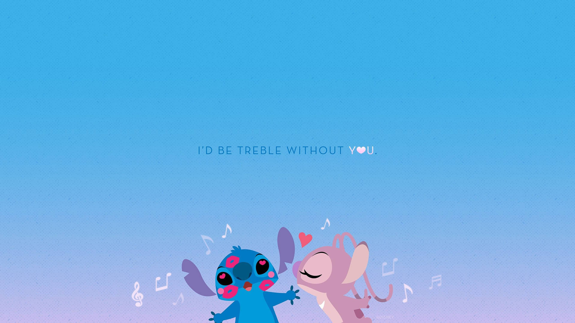 Cute Pink Stitch And Blue Stitch Background