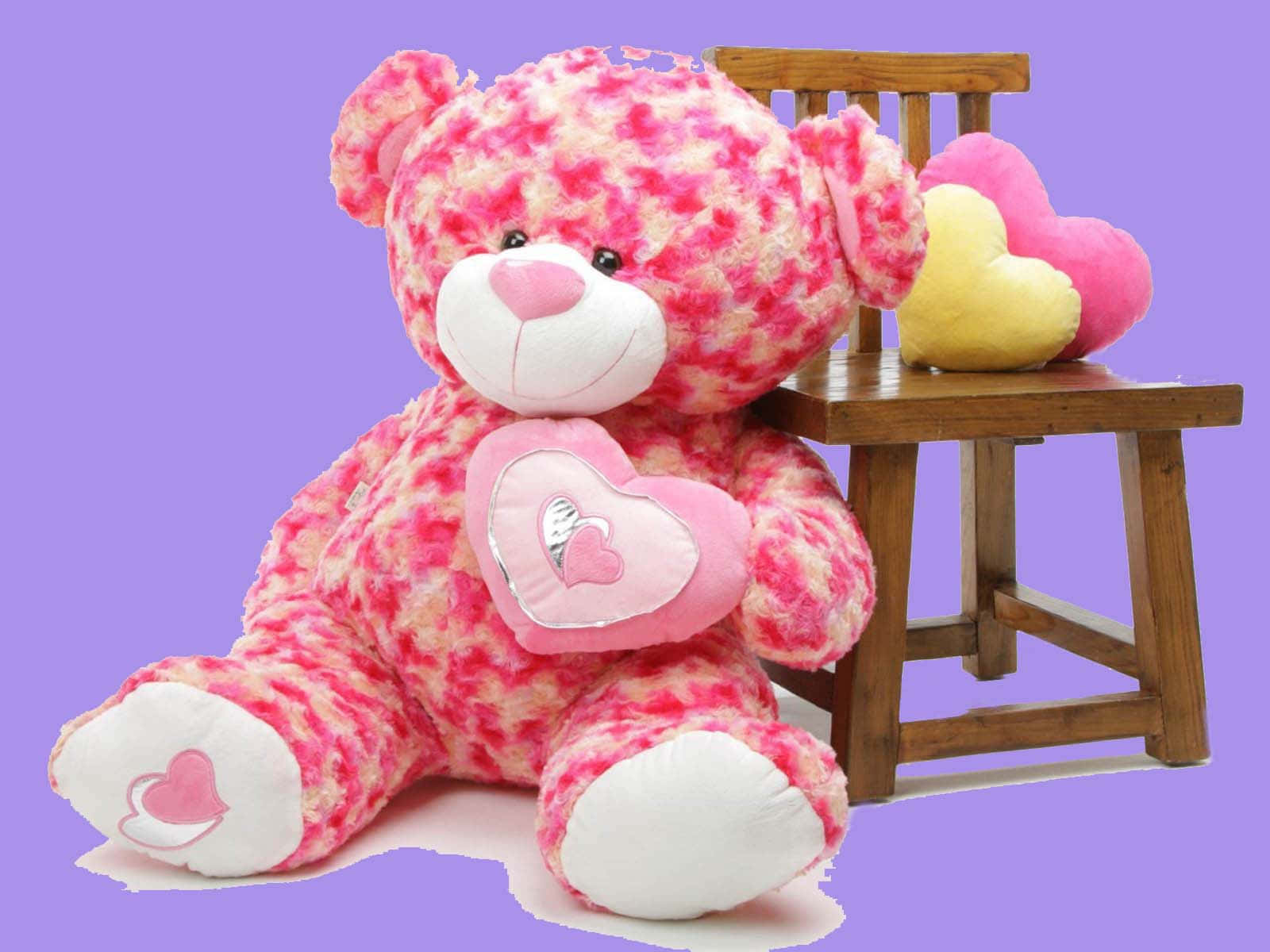 Cute Pink Teddy Bear Hearts