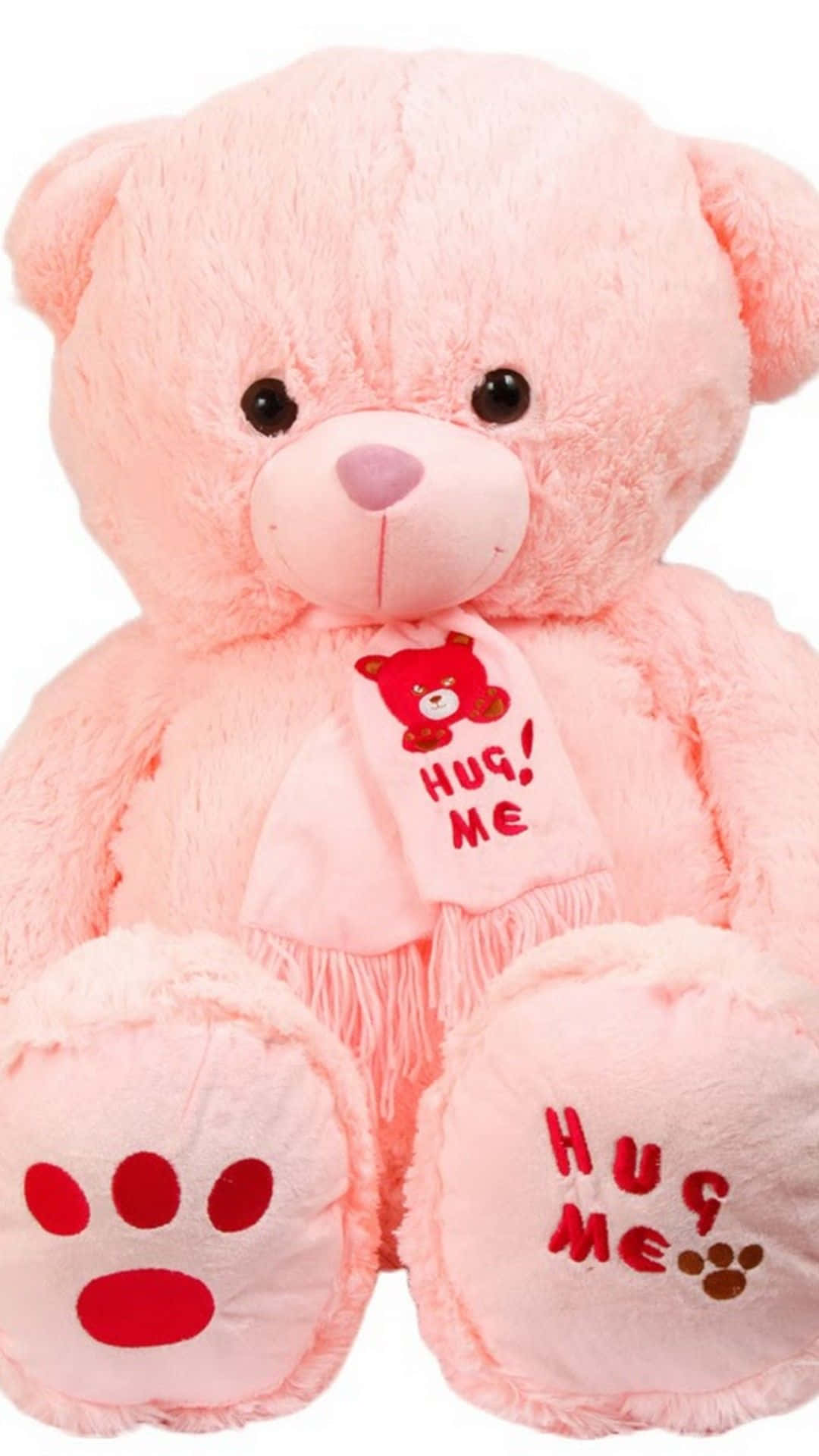 Cute Pink Teddy Bear Hug Background