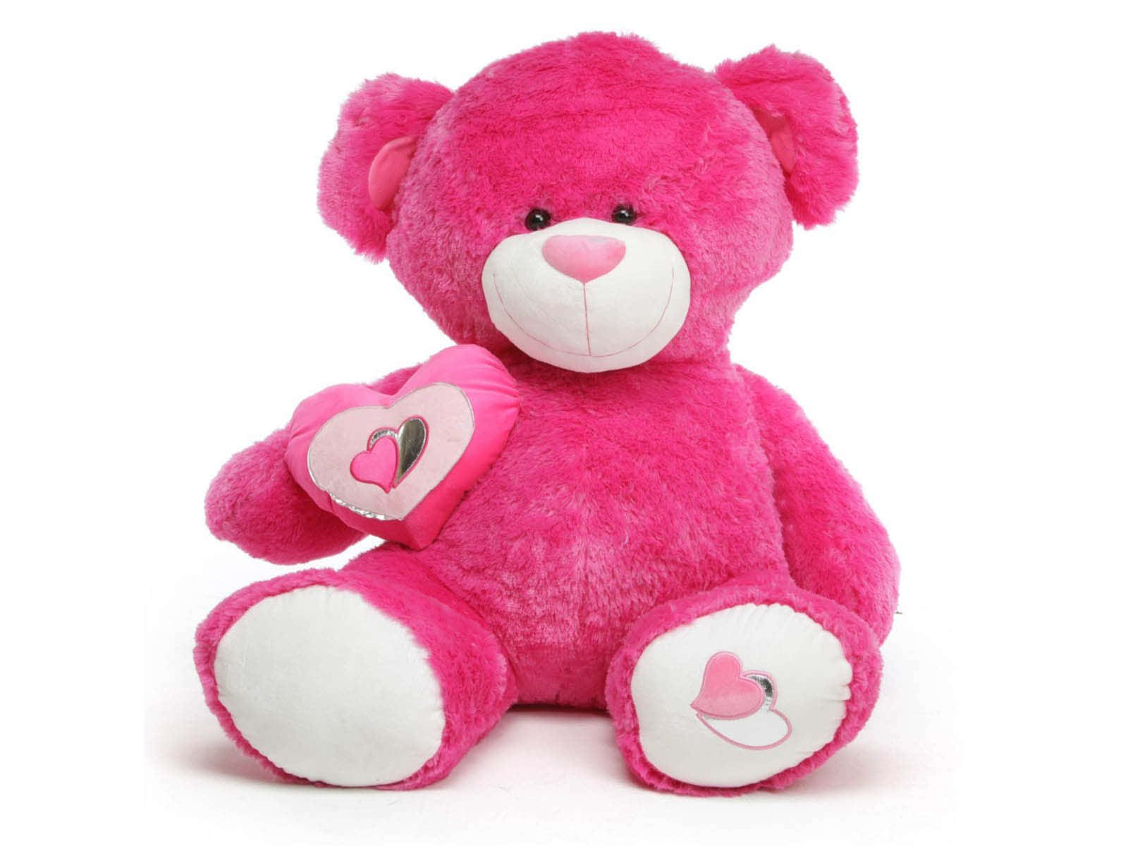 Cute Pink Teddy Bear Love Background