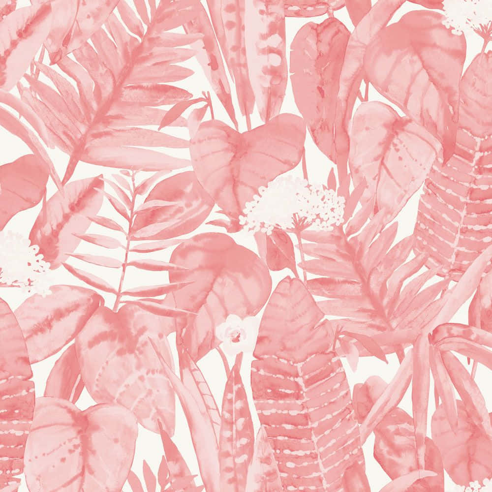 Cute Pink Various Leaves Background