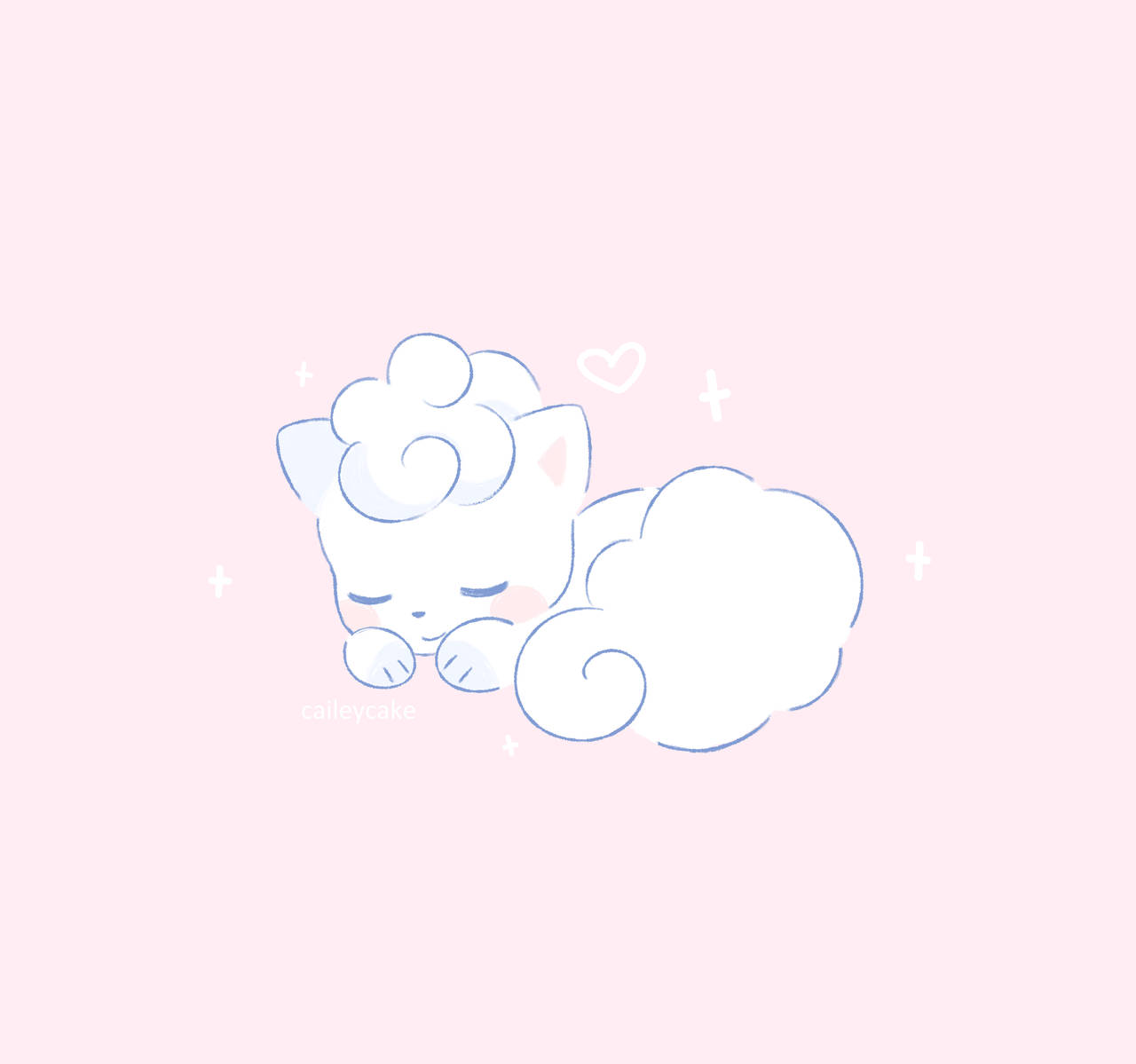 Cute Pink Vulpix Background