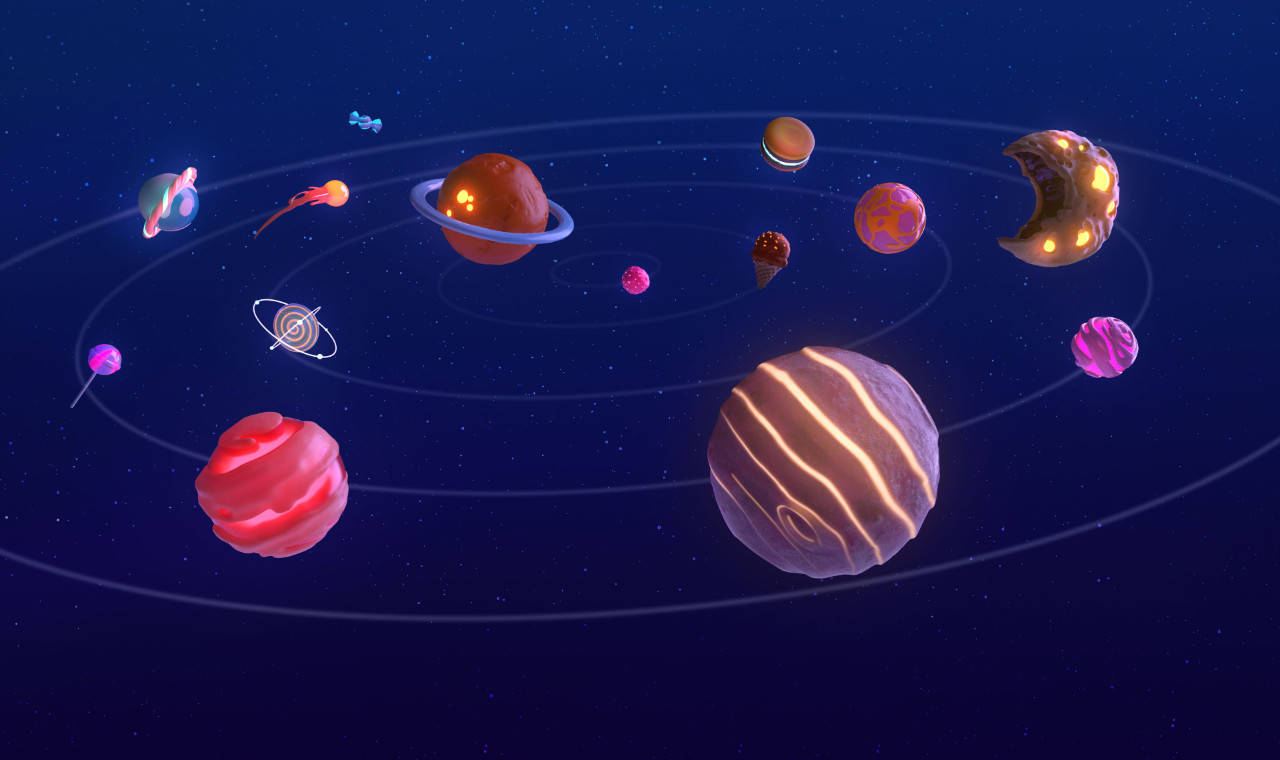 Cute Planets Themes Background