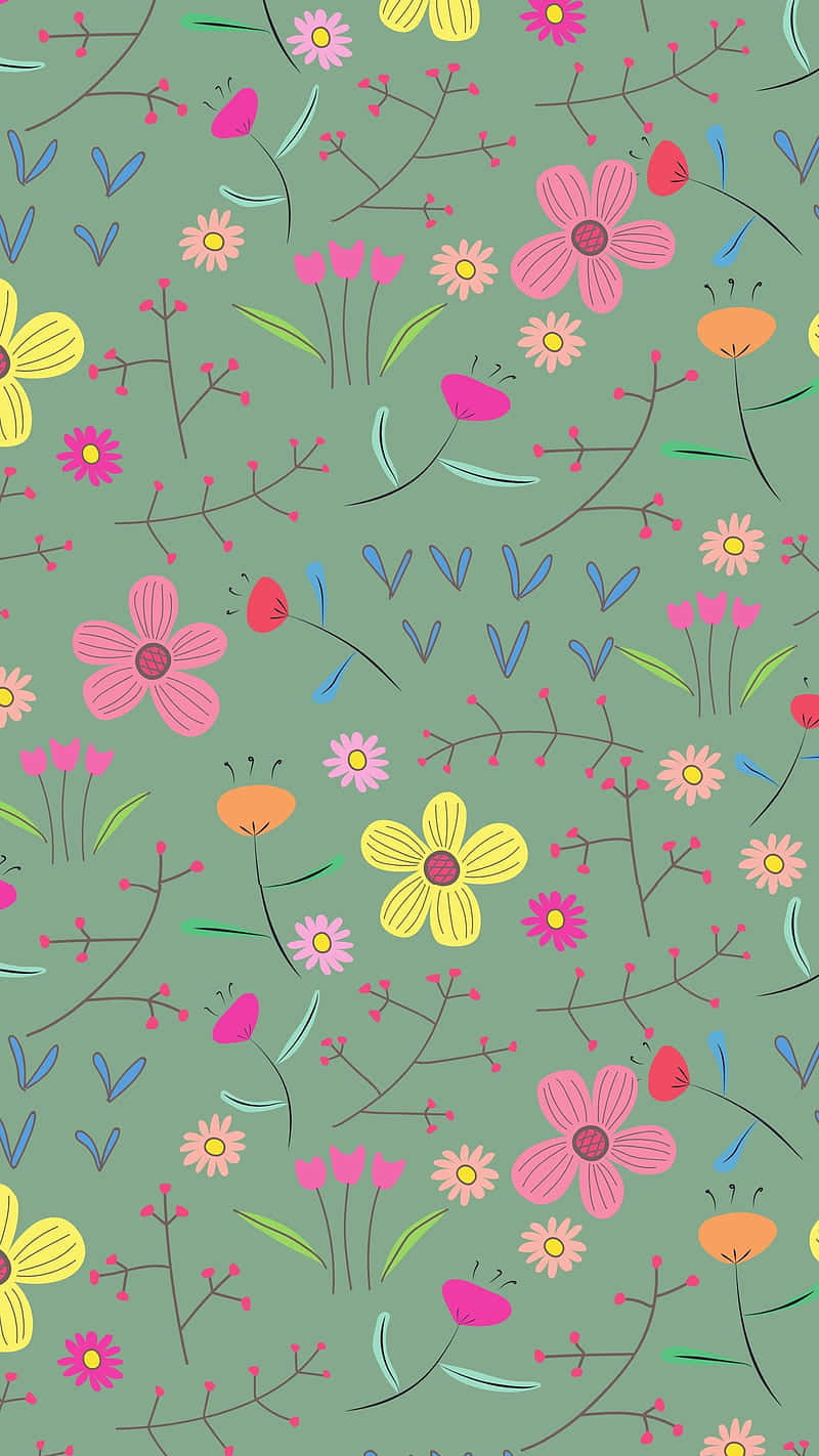 Cute Plant With Yellow Flowers Background