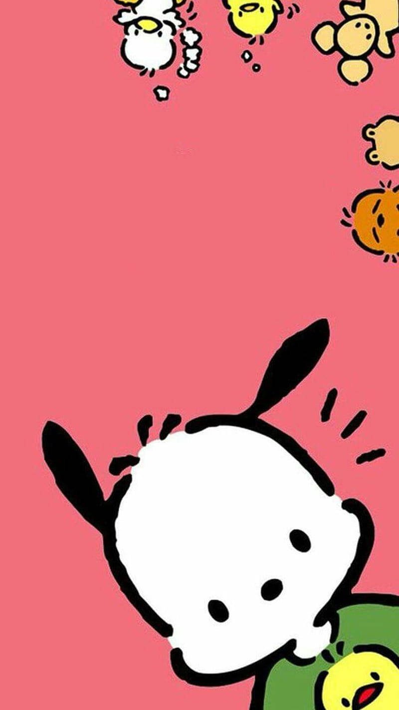 Cute Pochacco Pink Poster Background