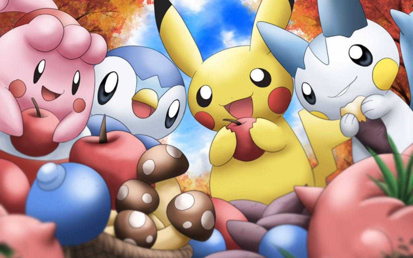 Cute Pokemon Apples Background