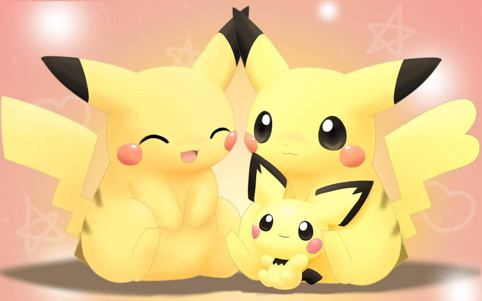 Cute Pokemon Pikachu Family Background