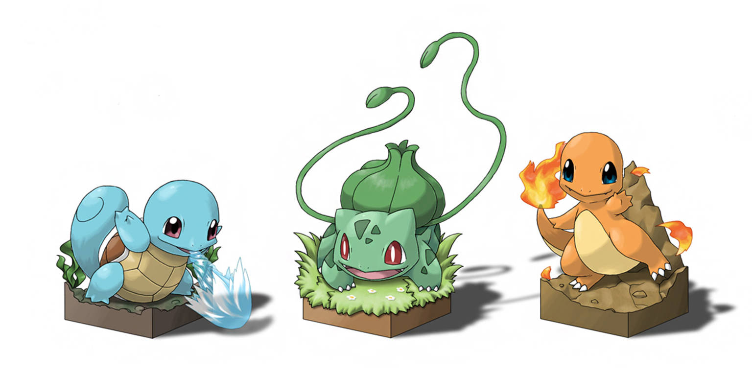 Cute Pokemon Three Types Background