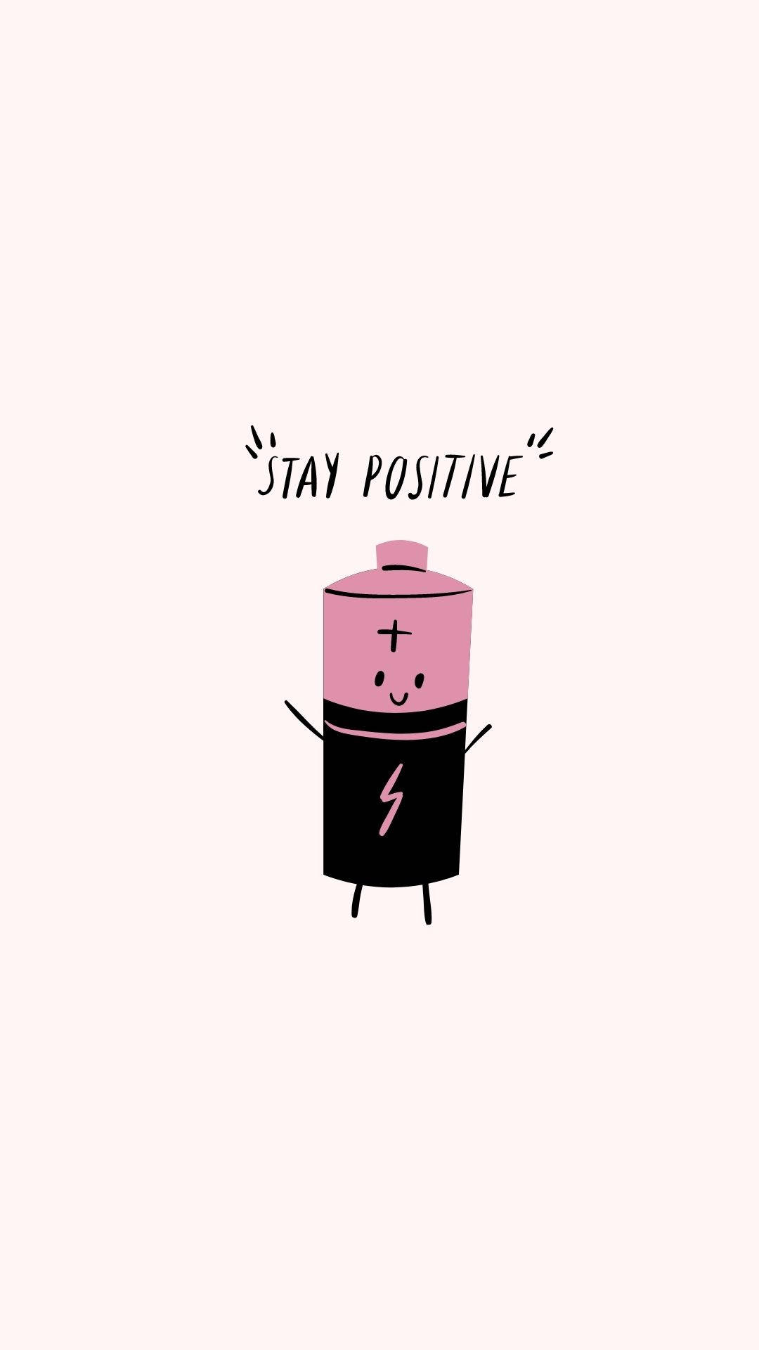 Cute Positive Quotes Battery Digital Art Background