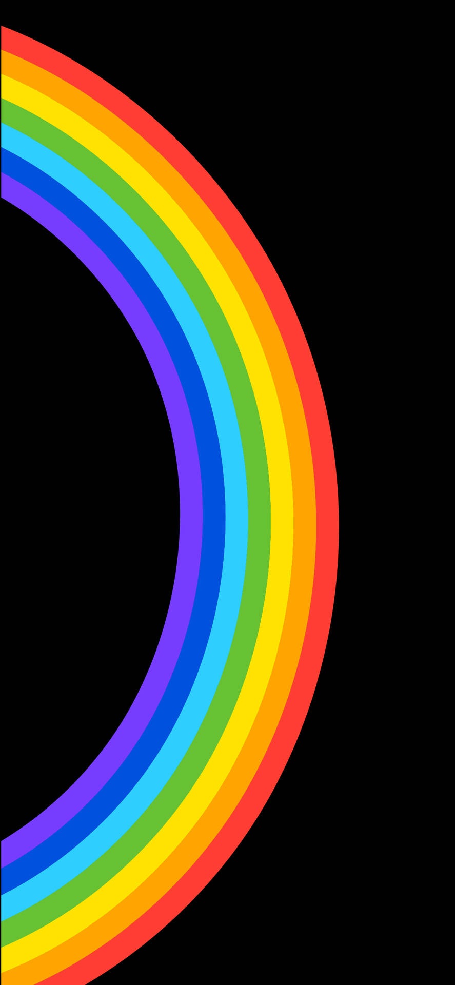 Cute Pride Half Circle Rainbow In Black Background