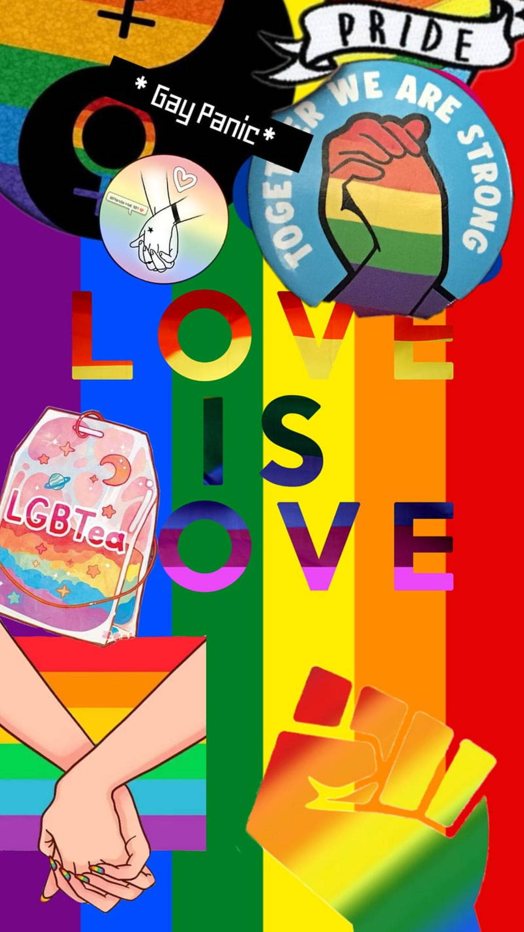 Cute Pride Love Is Love Collage Background