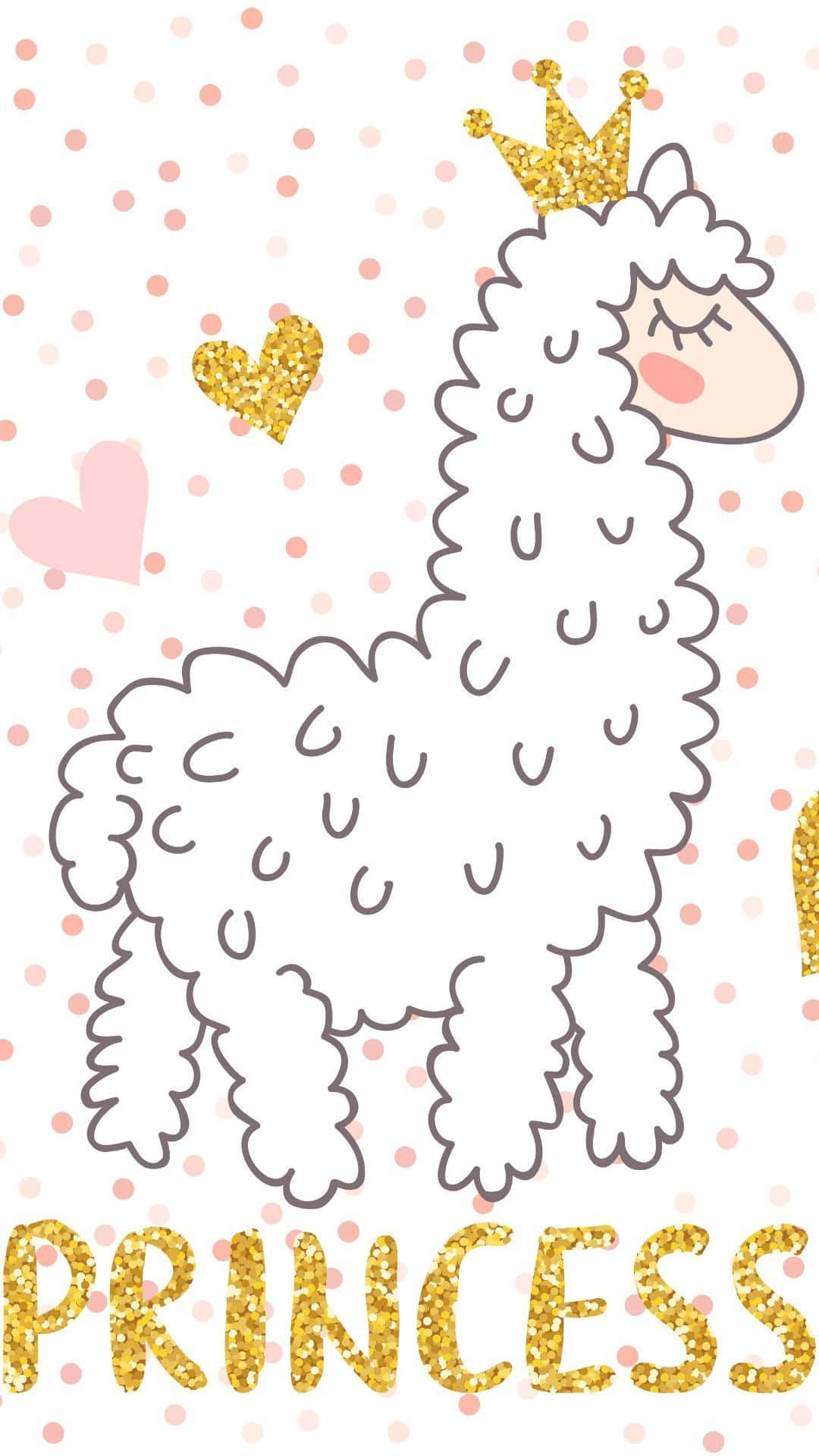 Cute Princess Llama Background