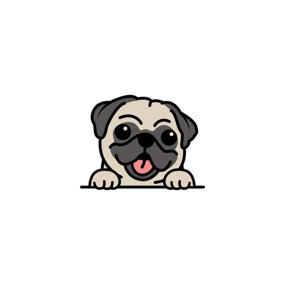Cute Pug Happily Smiling