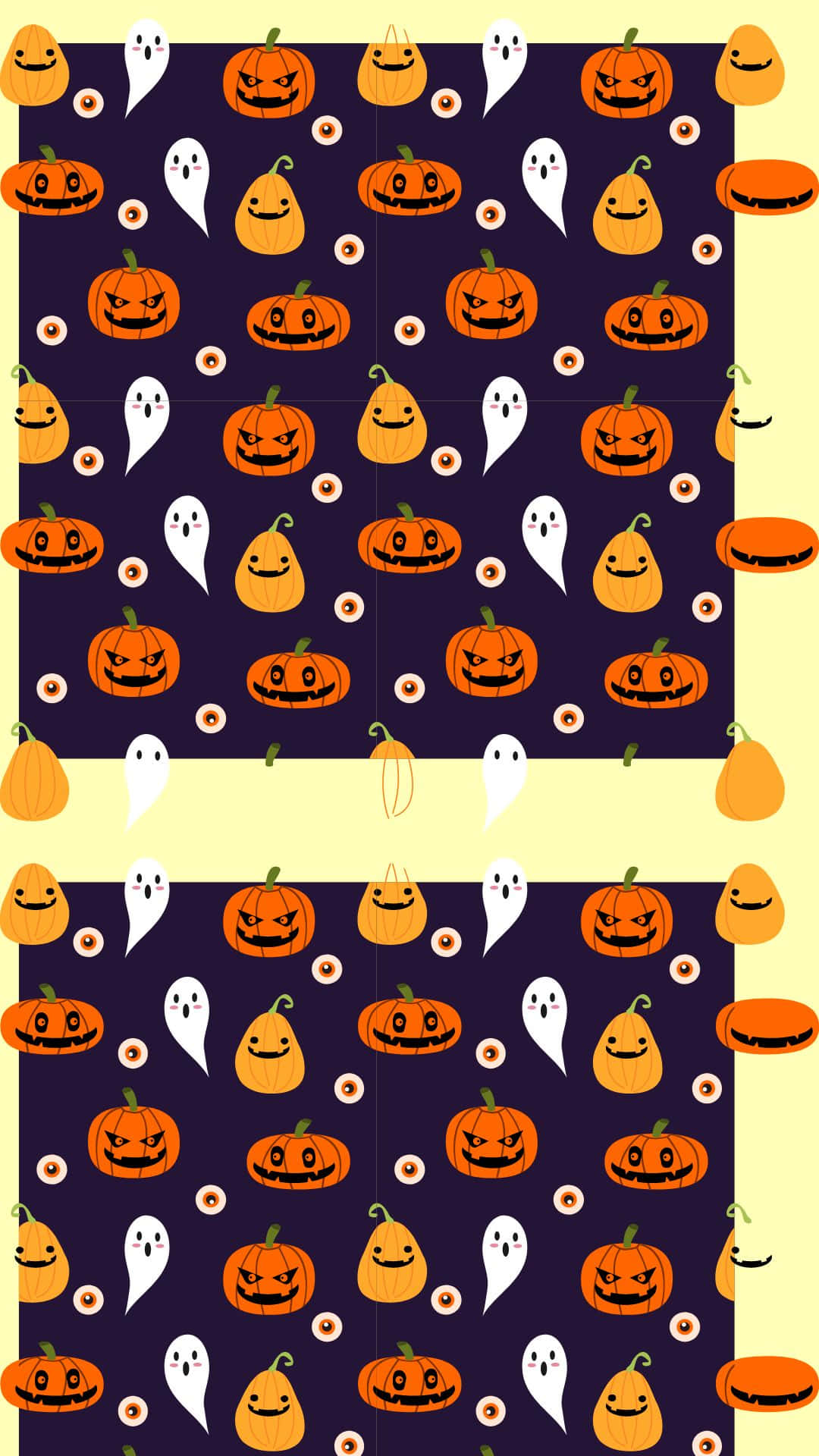 Cute Pumpkin Character Smiling Against A Night Sky Background