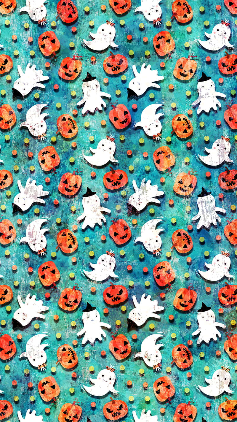 Cute Pumpkin Iphone Ghosts Background