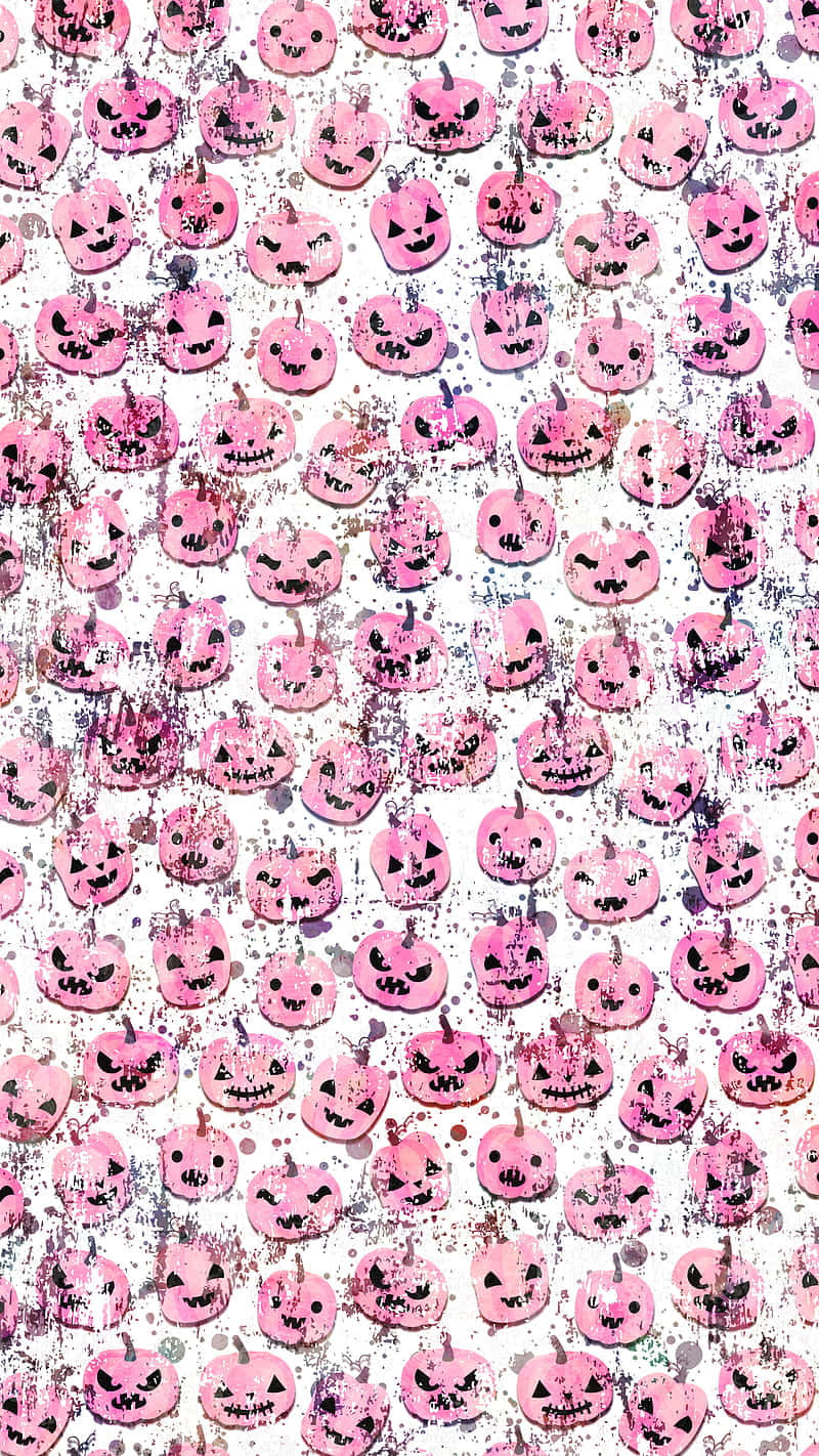 Cute Pumpkin Iphone Magenta Background