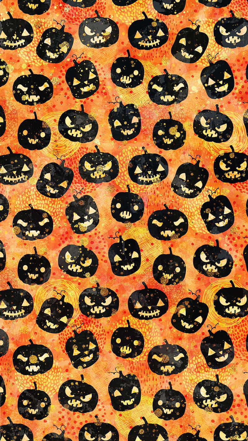 Cute Pumpkin Iphone Orange Background