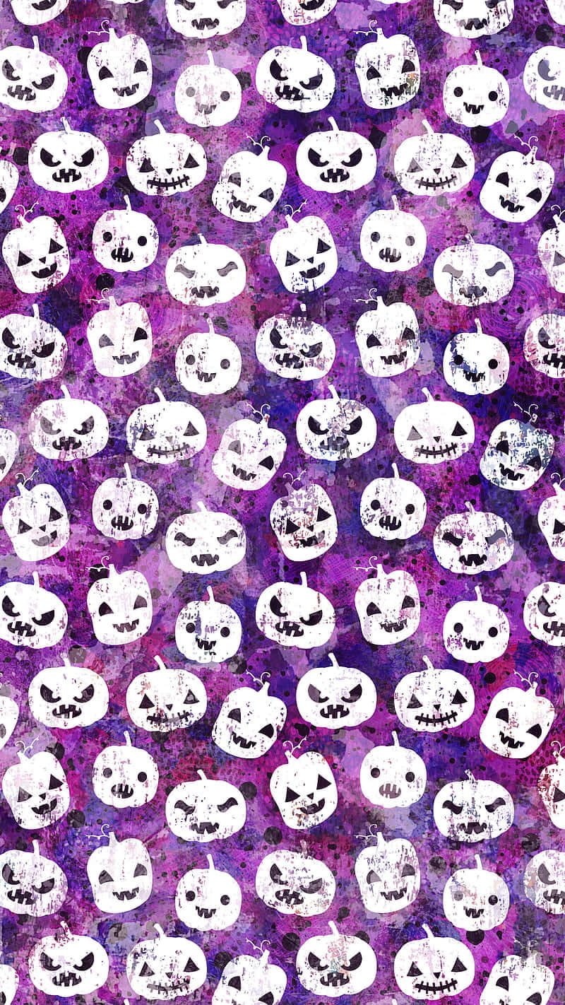 Cute Pumpkin Iphone Purple Background