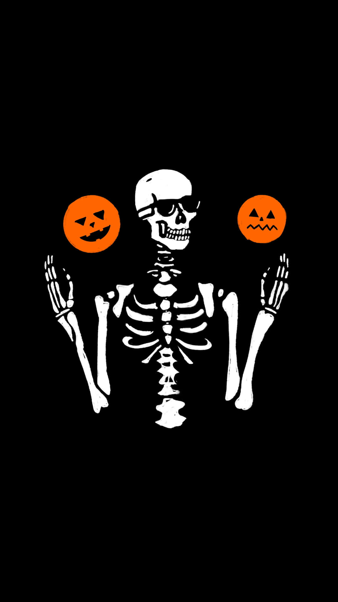 Cute Pumpkin Iphone Skeleton Background