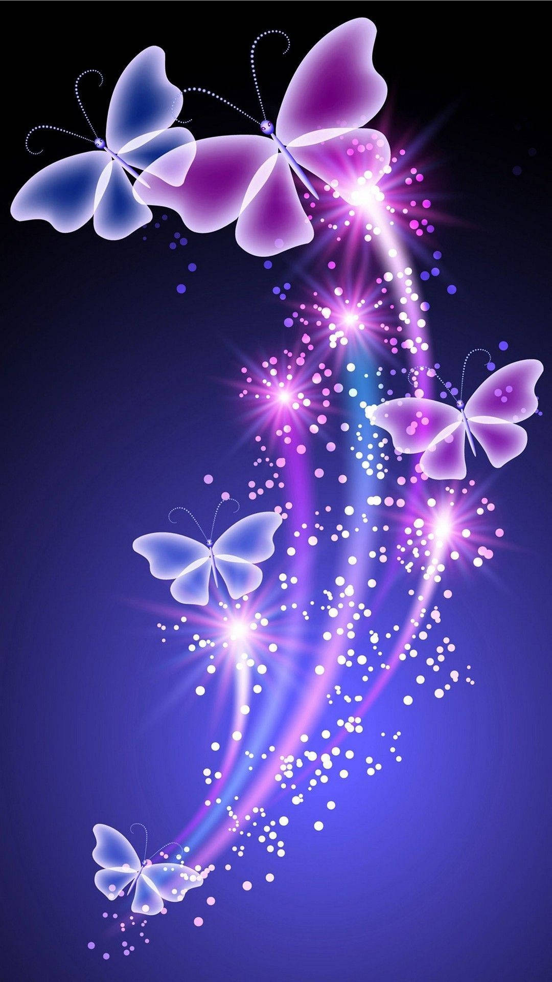 Cute Purple And Blue Butterflies