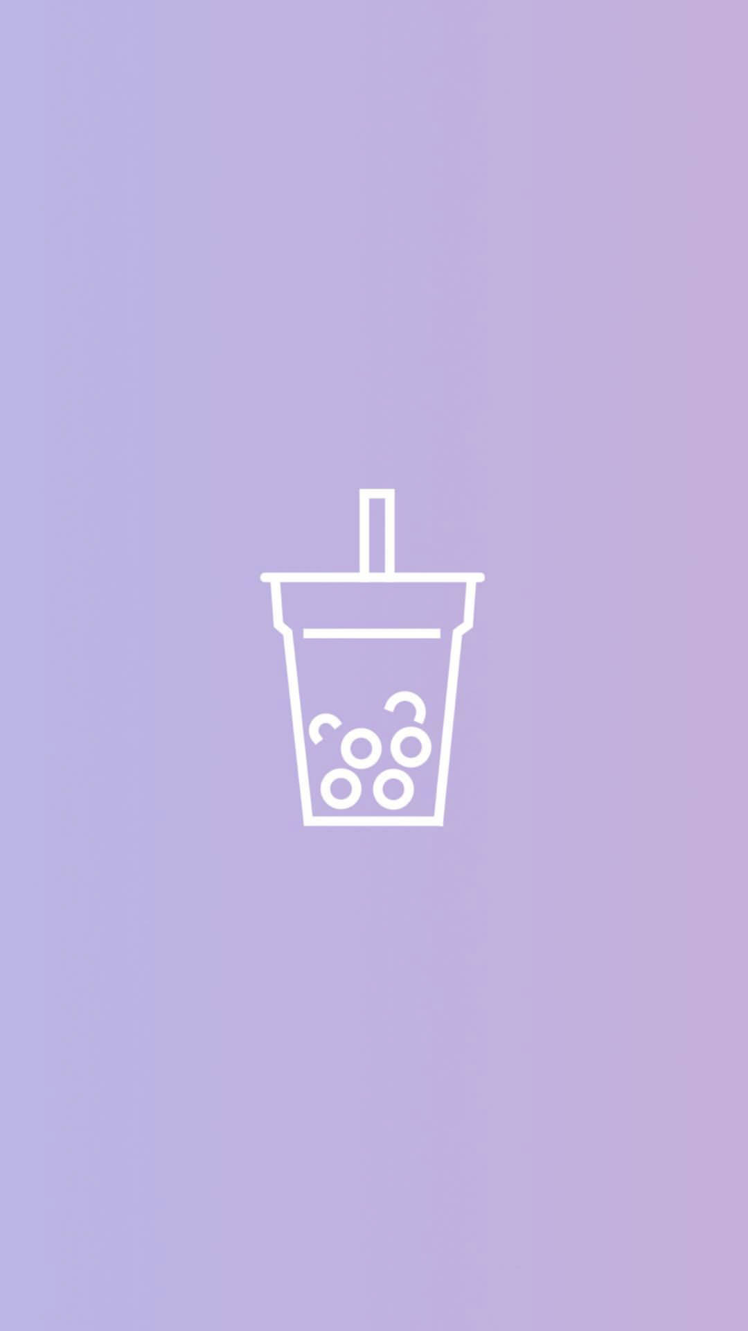 Cute Purple Bubble Tea Background