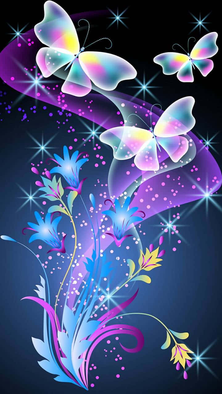 Cute Purple Butterfly Fairy Aesthetic Background