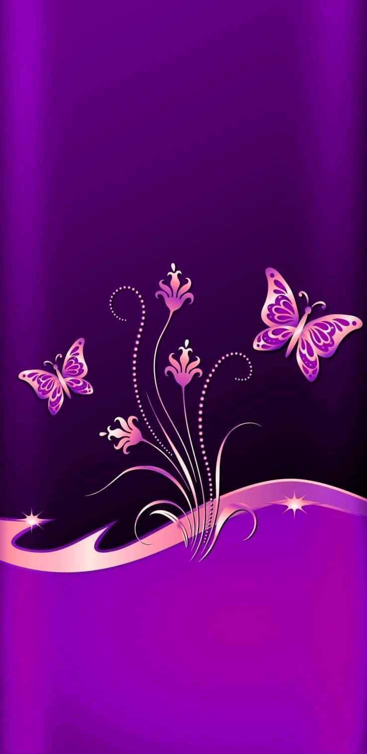 Cute Purple Butterfly Girly Design Background