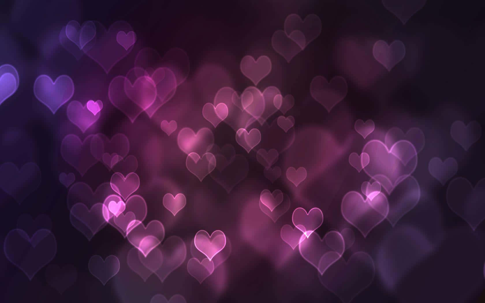Cute Purple Cool Hearts Background