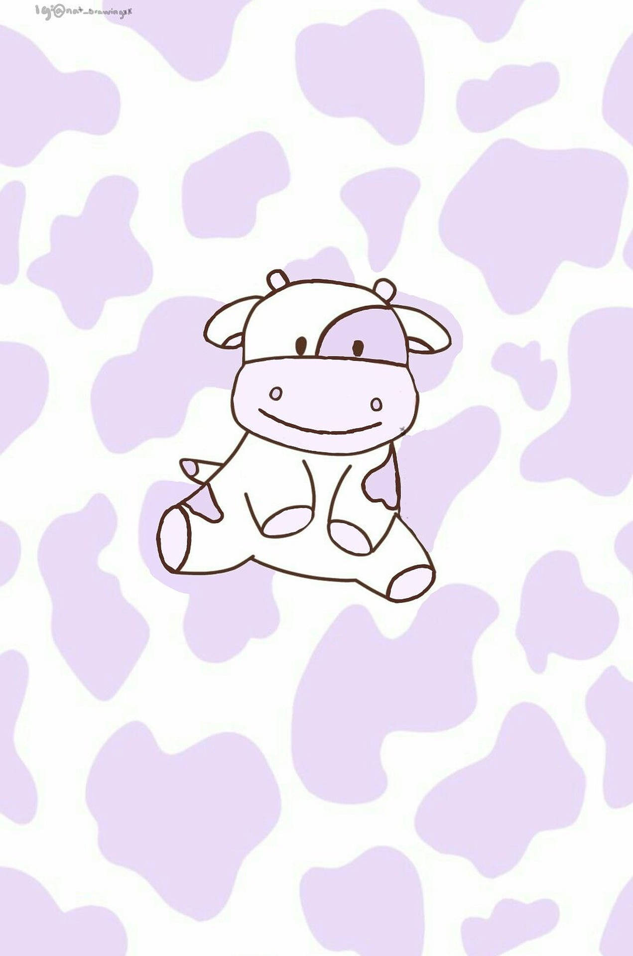 Cute Purple Cow Print Background